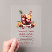 Elegant Bourgondisch Rode Kerstcocktail Party Acryl Uitnodigingen (Insitu (Draagbaar))