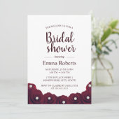 Elegant Bourgondisch Roos & Pearl Floral Vrijgezel Kaart (Staand voorkant)