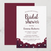 Elegant Bourgondisch Roos & Pearl Floral Vrijgezel Kaart (Voorkant / Achterkant)