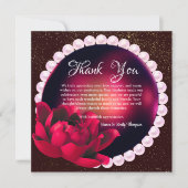 Elegant Bourgondisch Roos Pearl Wedding Jubileum Bedankkaart (Voorkant)