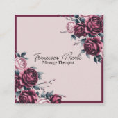 Elegant Bourgondisch Roos Square Visitekaartje (Voorkant)