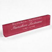 Elegant Bourgondisch Script Eenvoudig minimalistis Naambordje