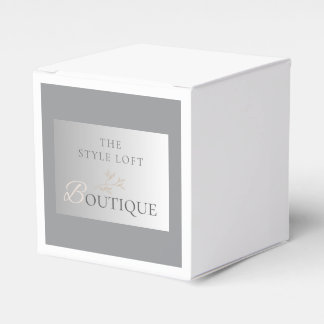 Elegant Boutique Blad Logo voor Moderne Merken Bedankdoosjes
