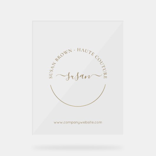 Elegant Boutique Custom Acryl Bord (Voorkant)