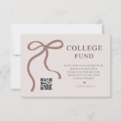 Elegant Bow Afstuderen College Fund QR-code Bedankkaart (Voorkant)