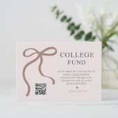 Elegant Bow Afstuderen College Fund QR-code Bedankkaart (Staand voorkant)