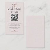 Elegant Bow Afstuderen College Fund QR-code Notitiekaartje (Voorkant / Achterkant)