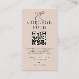 Elegant Bow Afstuderen College Fund QR-code Visitekaartje
