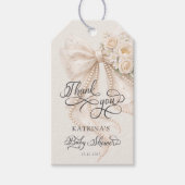 Elegant Bow Baby Shower Thank You Cadeaulabel (Voorkant)