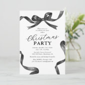 Elegant Bow Christmas Holiday Party Kaart (Staand voorkant)