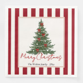 Elegant Bow Christmas Tree Party Napkin Servet (Voorkant)