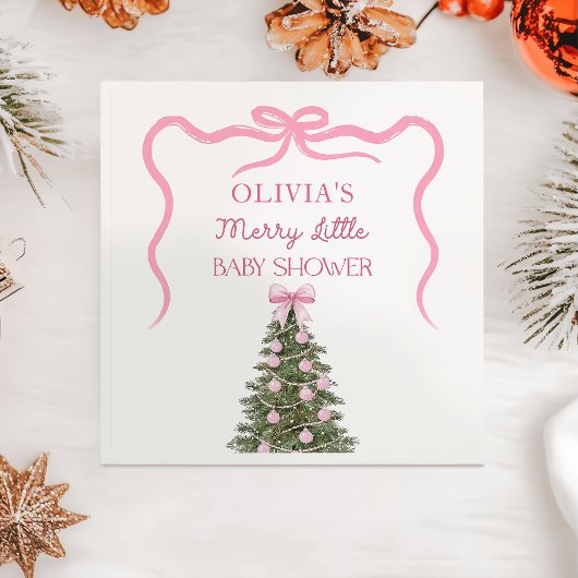 Elegant Bow Christmas Tree Party Napkin Servet
