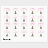 Elegant Bow Christmas Tree Party Sticker (Vel)