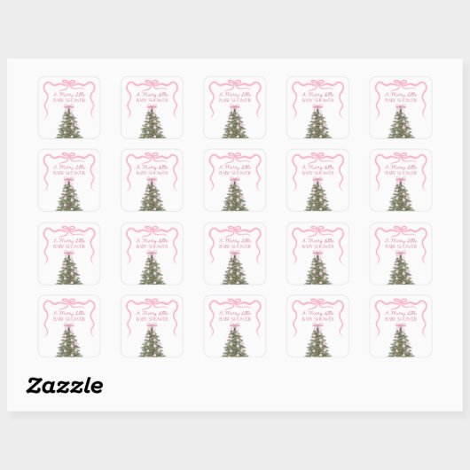 Elegant Bow Christmas Tree Party Sticker (Vel)