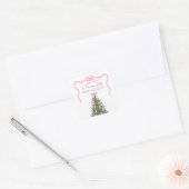 Elegant Bow Christmas Tree Party Sticker (Envelop)