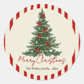Elegant Bow Christmas Tree Party Sticker (Voorkant)