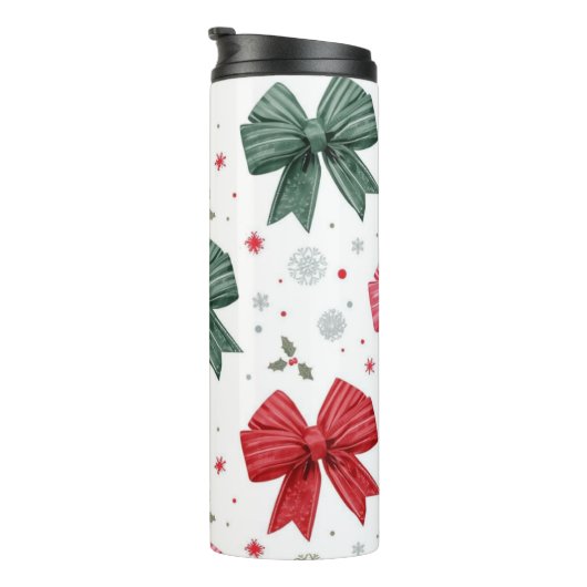 Elegant Bow Christmas Tumbler for Her Thermosbeker (Geroteerd rechts)