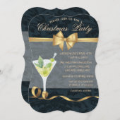 Elegant Bow Cocktail-kerstfeest Kaart (Voorkant / Achterkant)