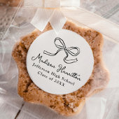 Elegant  Bow Cream Afstuderen Ronde Sticker