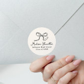 Elegant  Bow Cream Afstuderen Ronde Sticker