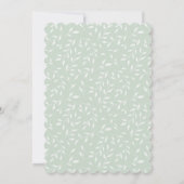 Elegant Bow Cross Sage Watercolor Greenery Baptism Kaart (Achterkant)