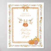 Elegant Bow Fall in Love Baby Shower Custom Sign Poster (Voorkant)