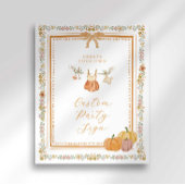 Elegant Bow Fall in Love Baby Shower Custom Sign Poster