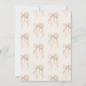 Elegant Bow Floral Boho Girl Baby Shower  Kaart (Achterkant)