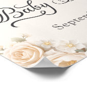 Elegant Bow Floral Girl Baby Shower Welcome Poster (Hoek)