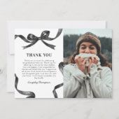 Elegant Bow Graduation Photo Bedankkaart (Voorkant)