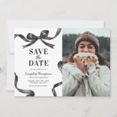 Elegant Bow Graduation Save the Date Announcement (Voorkant)