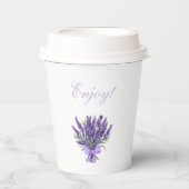 Elegant Bow Lavendel Bloemen Vrijgezellenfeest Papieren Bekers (Voorkant)