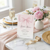 Elegant Bow Modern Script Stripe Bridal Shower Kaart
