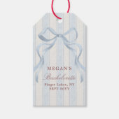 Elegant Bow Personalized Bachelorette Party Cadeaulabel (Voorkant)