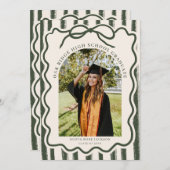 Elegant Bow Photo Graduation Kaart (Voorkant / Achterkant)