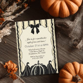 Elegant Bow Pumpkins and Stripes Chic Halloween  Kaart