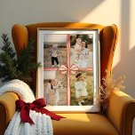 Elegant Bow & Ribbon Present Family Photo Collage Poster<br><div class="desc">Our beautiful family photo collage print poster is the perfect way to showcase your most cherished memories! Featuring an elegant bow and ribbon design, it turns your favorite photos into a stunning piece of art. This sophisticated print makes a thoughtful. Turn your most precious moments into timeless art with our...</div>