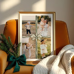 Elegant Bow & Ribbon Present Family Photo Collage Poster<br><div class="desc">Our beautiful family photo collage print poster is the perfect way to showcase your most cherished memories! Featuring an elegant bow and ribbon design, it turns your favorite photos into a stunning piece of art. This sophisticated print makes a thoughtful. Turn your most precious moments into timeless art with our...</div>