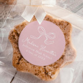 Elegant  Bow Roze Afstuderen Ronde Sticker