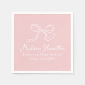Elegant  Bow Roze Afstuderen Servet (Voorkant)