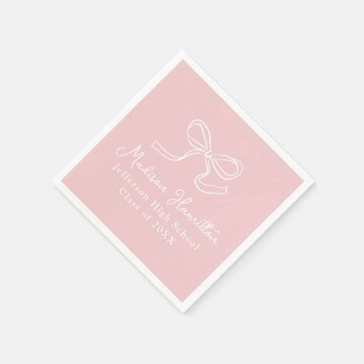 Elegant  Bow Roze Afstuderen Servet (Hoek)