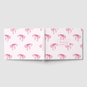 Elegant Bow Roze Meisje Baby shower Gastenboek (Volledig)