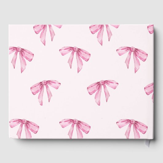 Elegant Bow Roze Meisje Baby shower Gastenboek (Achterkant)