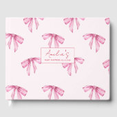 Elegant Bow Roze Meisje Baby shower Gastenboek (Voorkant)