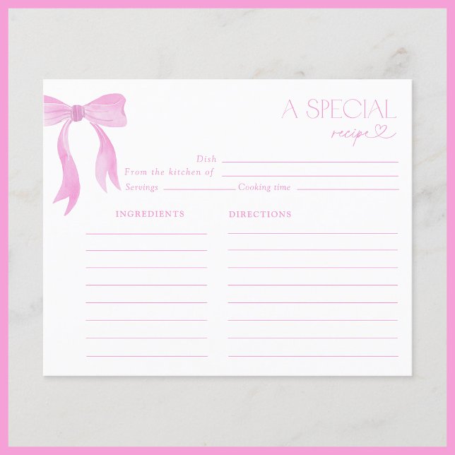 Elegant Bow Roze Waterverf Vrijgezellenfeest Recep (Creator heeft geüpload)