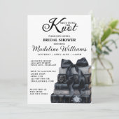 Elegant Bow She's Tying The Knot Bridal Shower  Kaart (Staand voorkant)