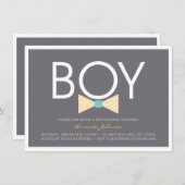 Elegant Bow Stropdas Boy Baby Shower Invitations Kaart (Voorkant / Achterkant)