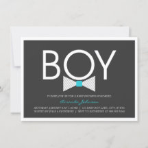 Elegant Bow Stropdas Boy Baby Shower Invitations