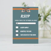 Elegant Bow-Stropdas, eenvoudige RSVP-kaart RSVP Kaartje (Staand voorkant)