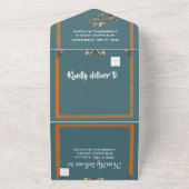 Elegant Bow Stropdas Simple Wedding All In One Uitnodiging (Buitenkant)